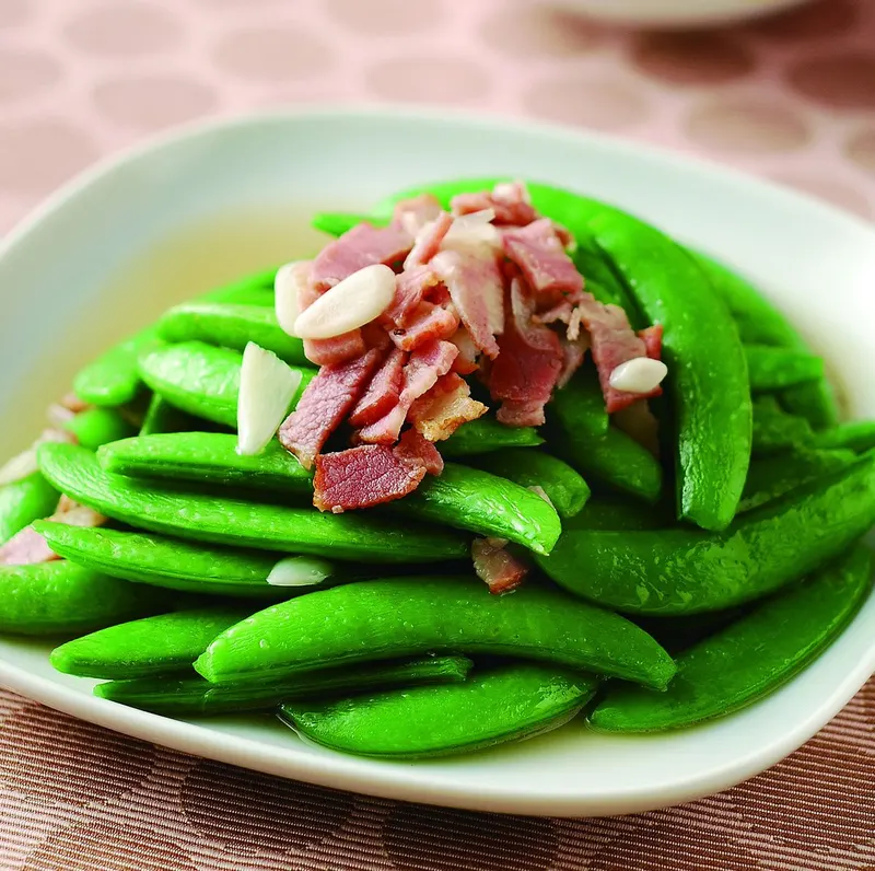 甜豆炒培根