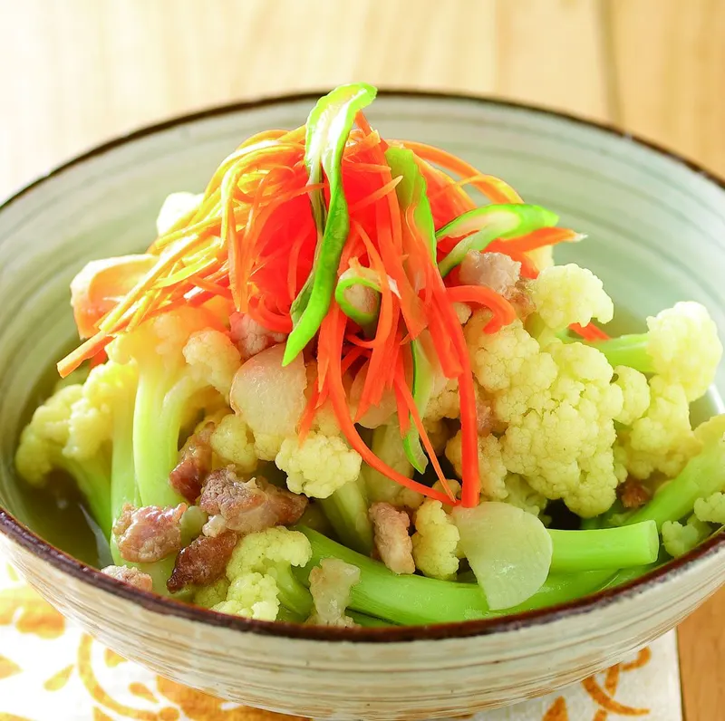 絞肉芡煮花椰菜