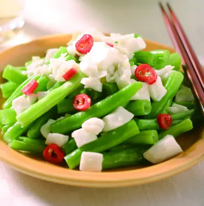 鹹蛋白炒四季豆