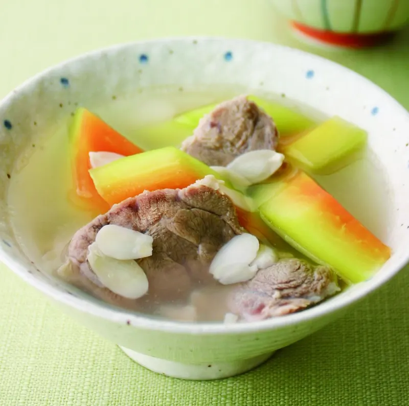 青木瓜杏片豬腱湯