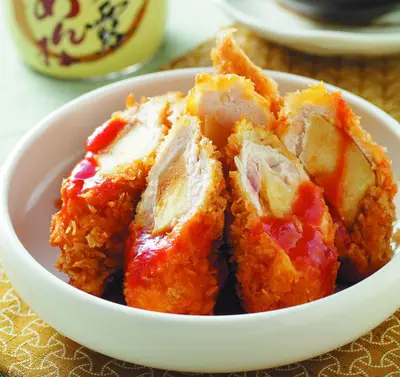 炸蘋果雞肉卷