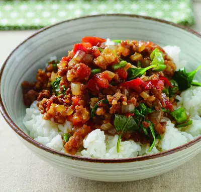 辣炒肉末蓋飯