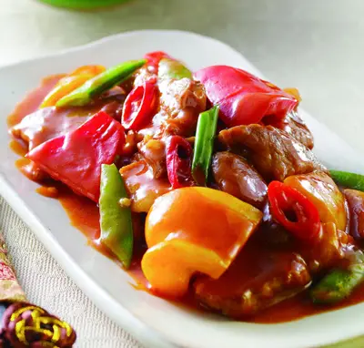 酸甜三彩肉