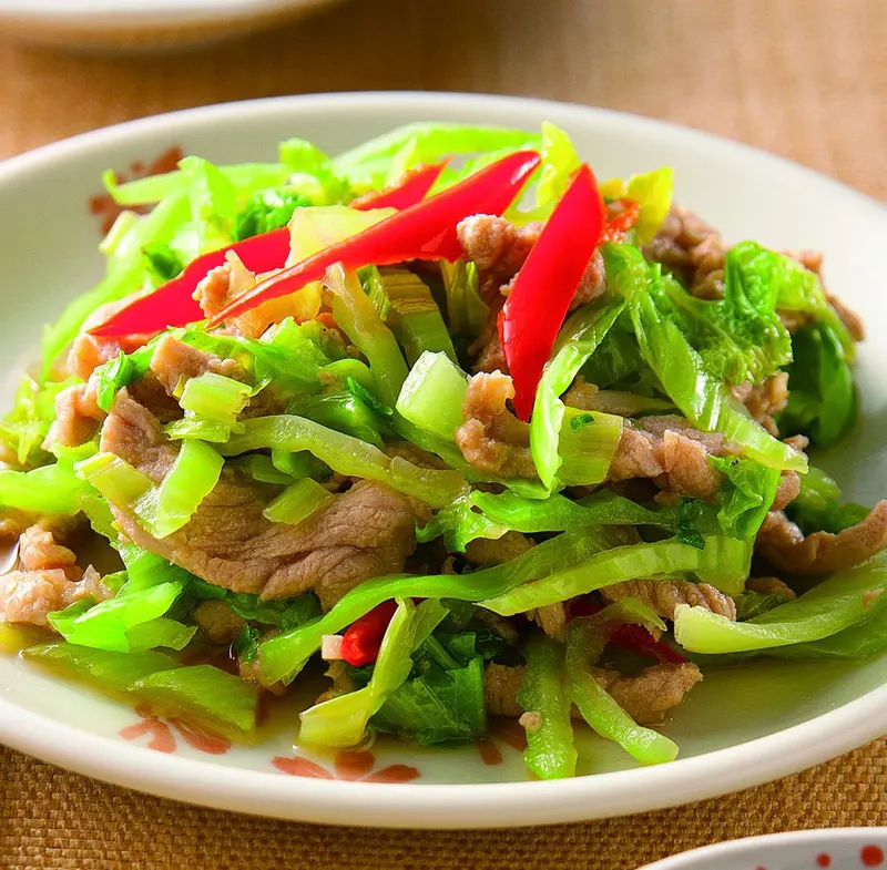 芥菜葉辣炒肉絲