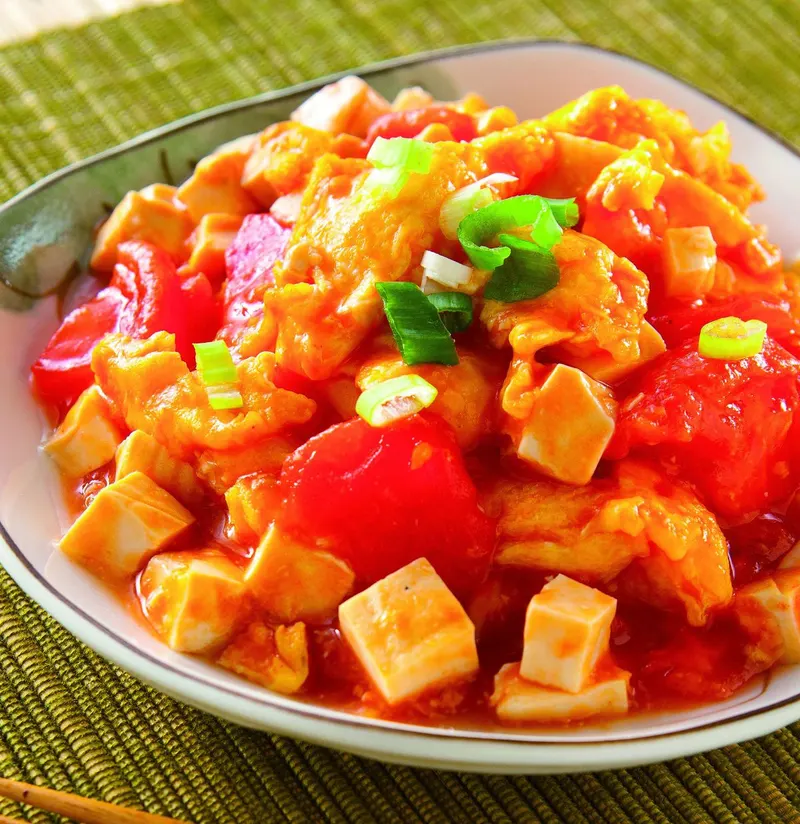 蕃茄炒豆腐炒蛋