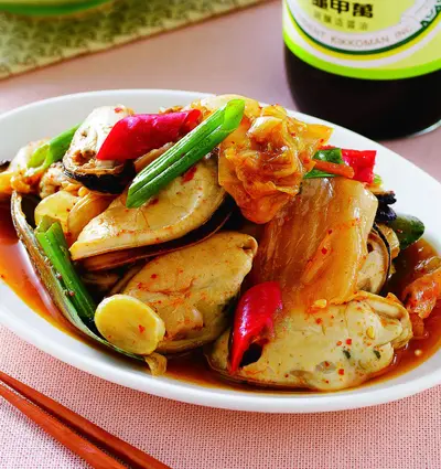 泡菜炒孔雀貝