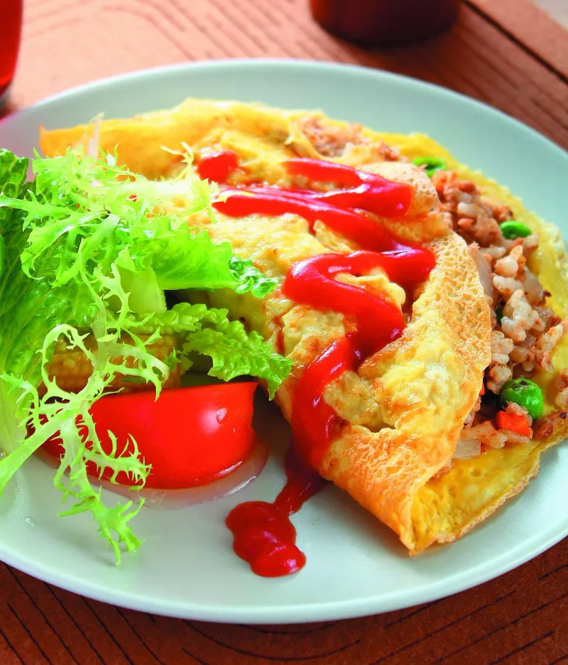 鮪魚蔬菜薄蛋包飯