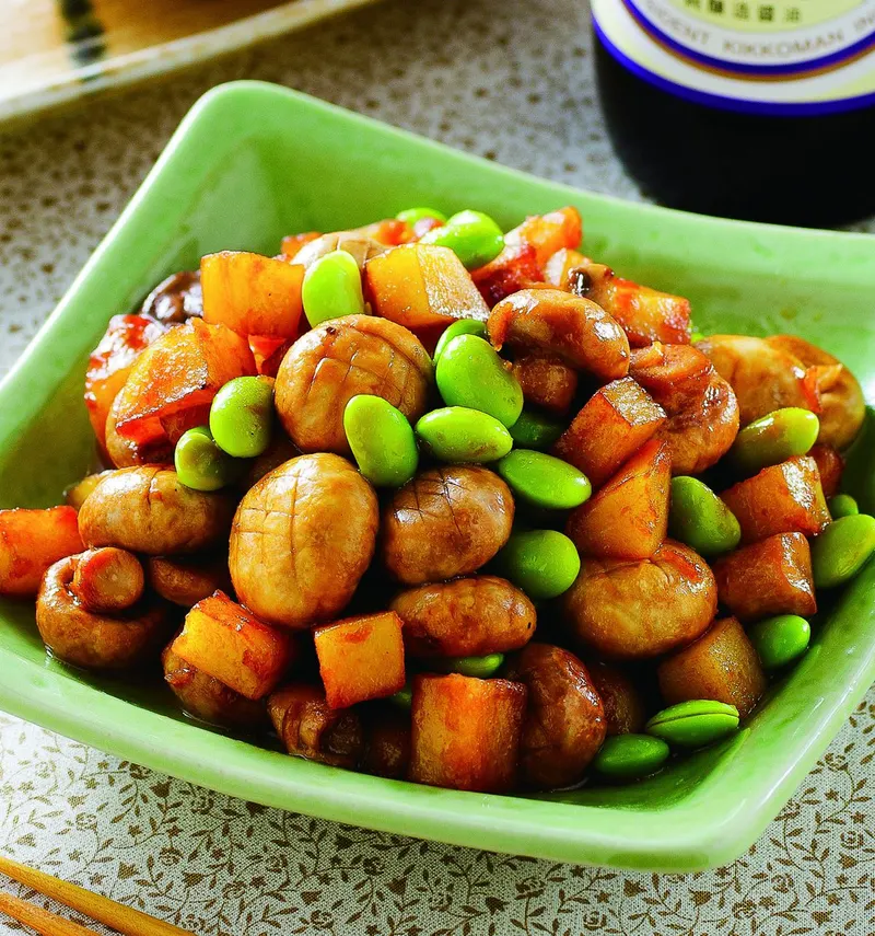 奶油蘑菇炒毛豆