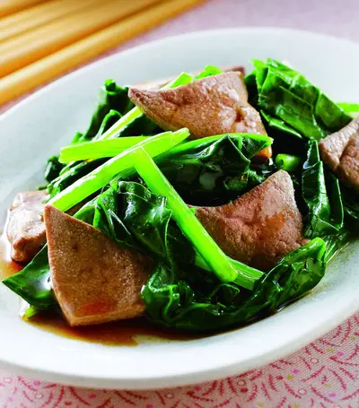 麻油菠菜炒豬肝