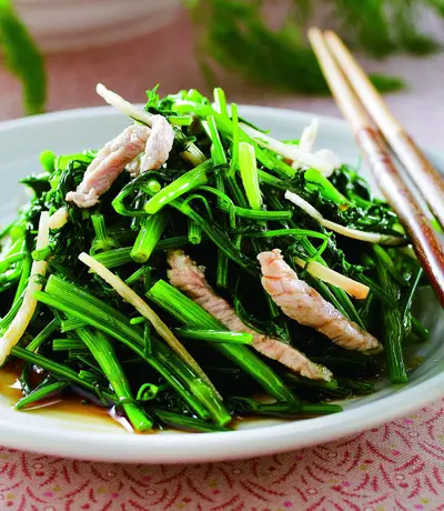 麻油肉絲炒茴香(1)