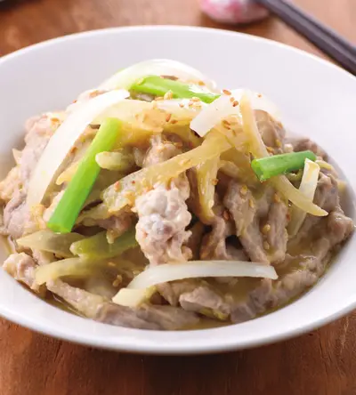 味噌醬蒸肉片