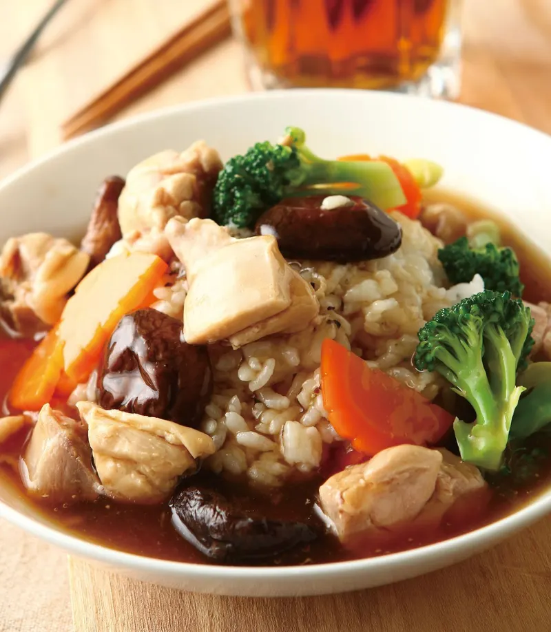 北菇雞球飯