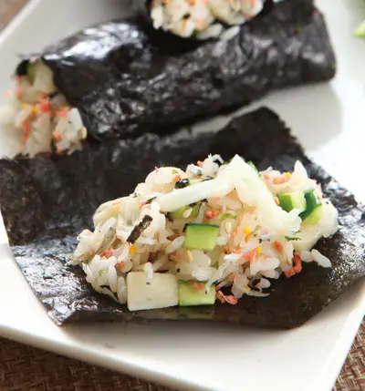鮮筍小魚手捲