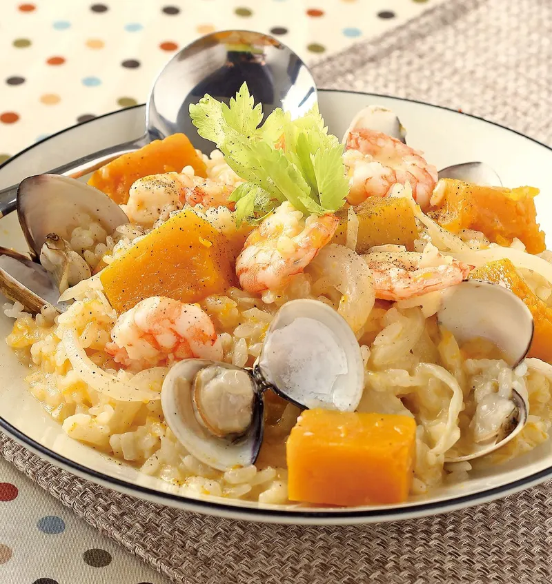 南瓜海鮮燉飯