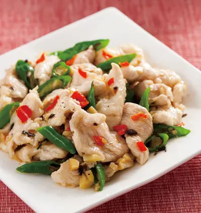 豆鼓炒雞片