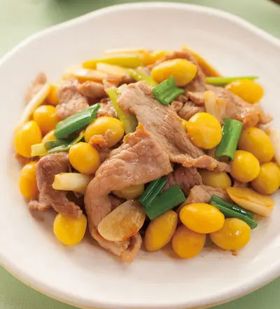 白果炒肉片
