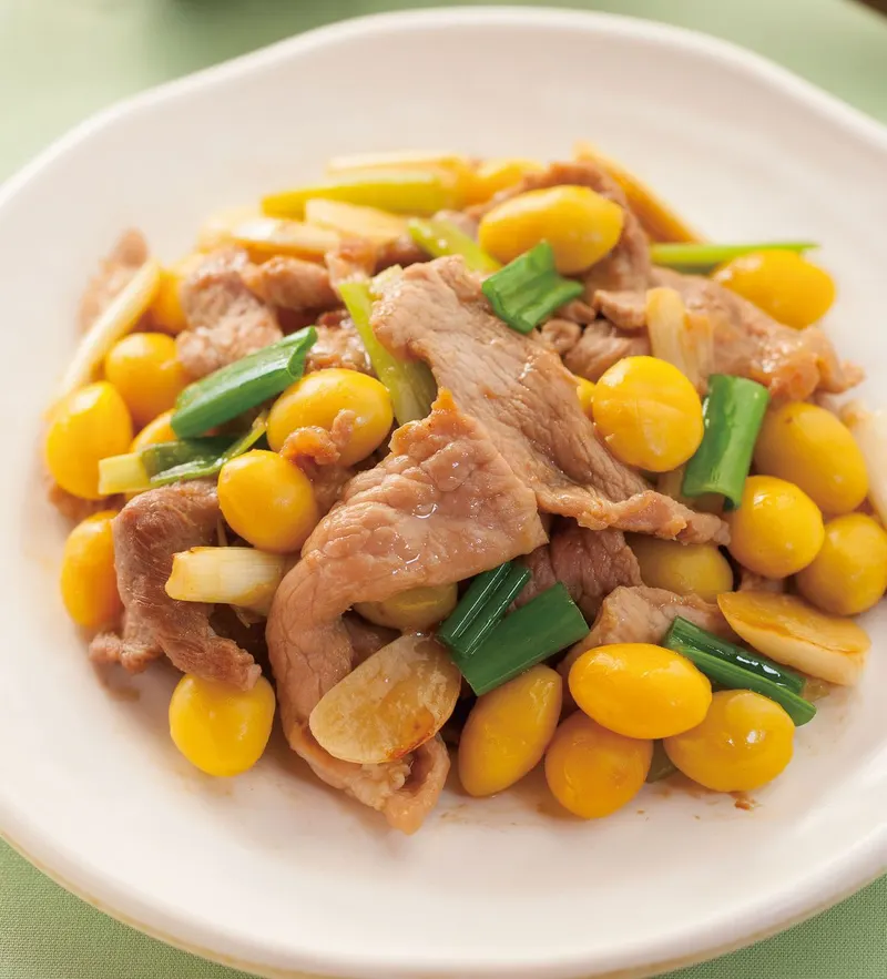 白果炒肉片