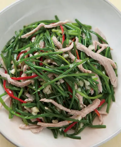 水蓮拌肉絲