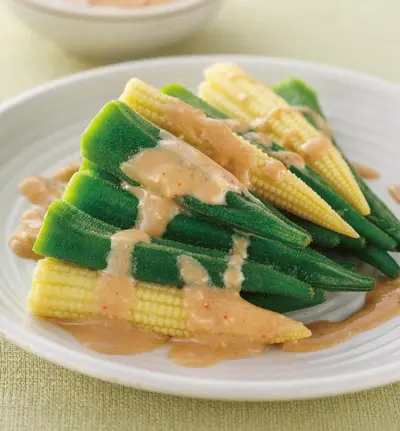 豆腐乳辣醬玉米筍秋葵