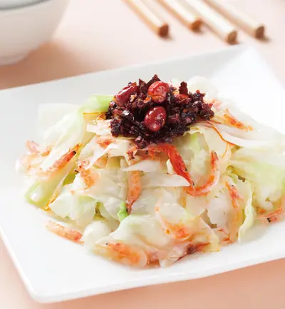 櫻花蝦蒸高麗菜