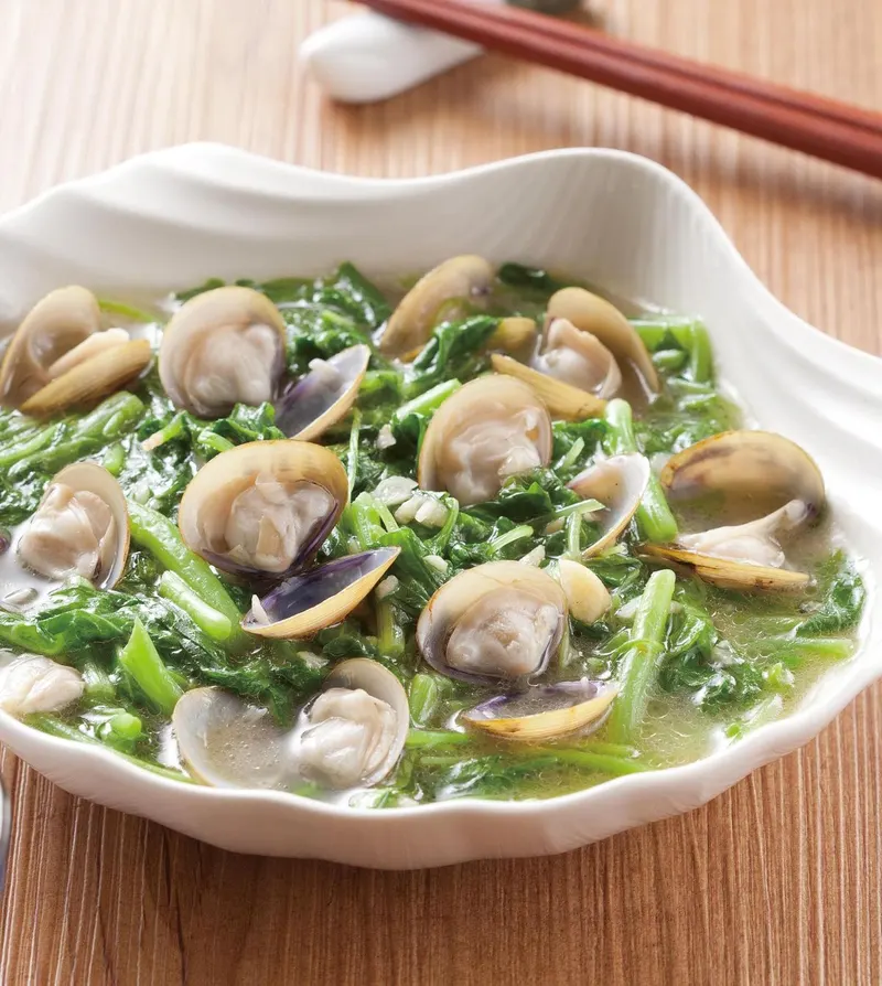 黃金蜆炒莧菜