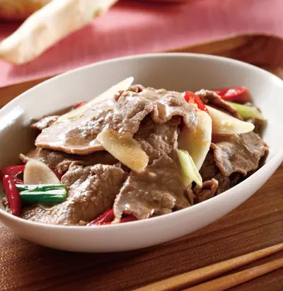 嫩薑炒牛肉片