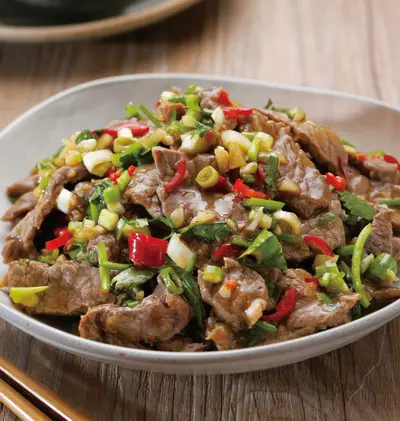 香菜白灼牛肉