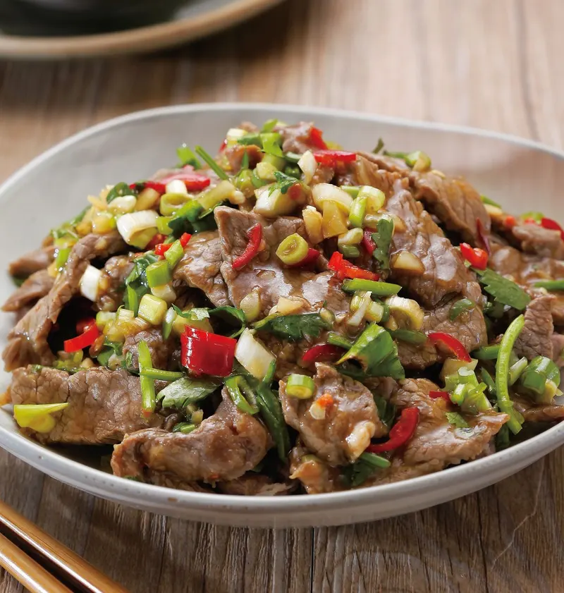 香菜白灼牛肉