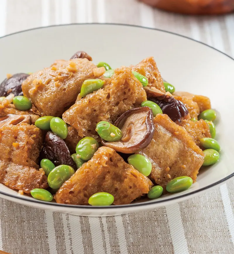 毛豆烤麩