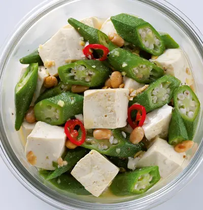 秋葵炒豆腐