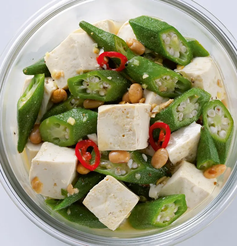 秋葵炒豆腐