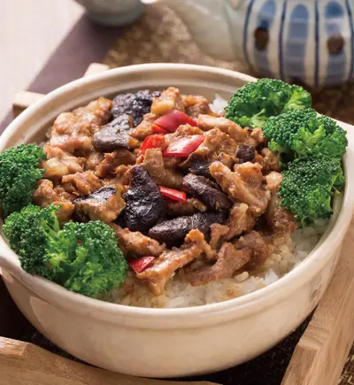 沙茶肉片煲飯