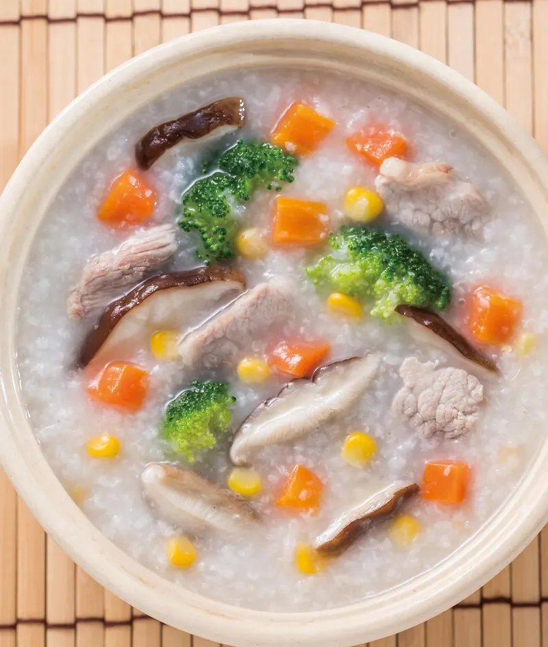 鮮蔬肉片粥