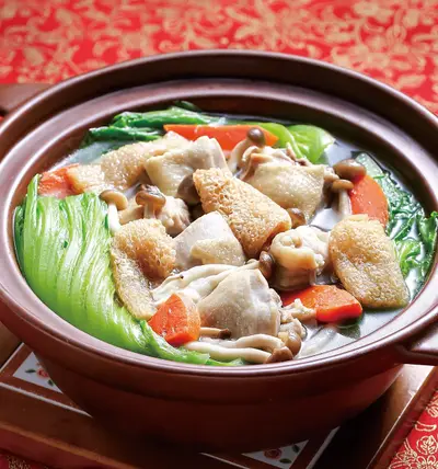 長年菜竹笙雞湯