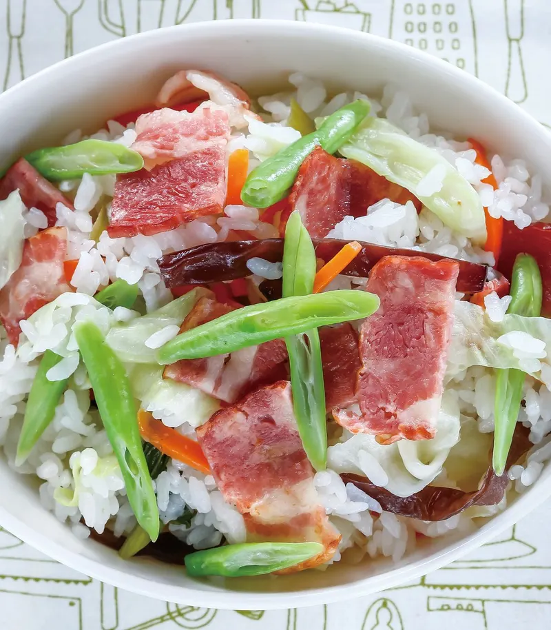 培根四季野菜炊飯