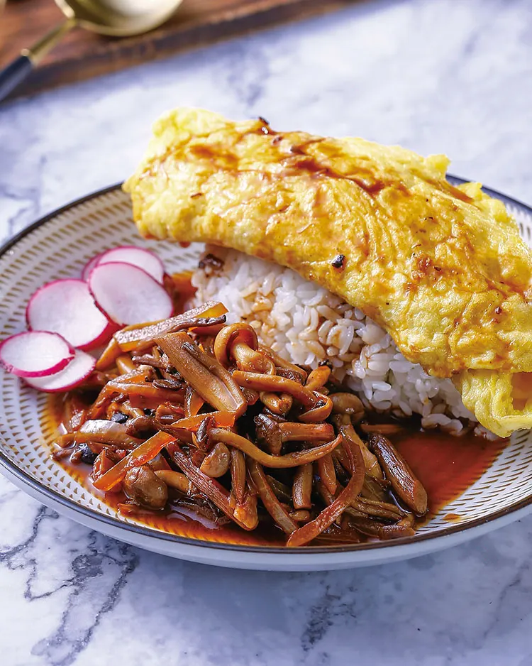 和風菇菇厚蛋包飯