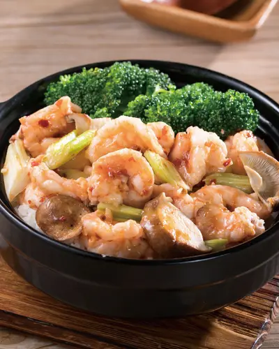 西芹蝦球煲飯