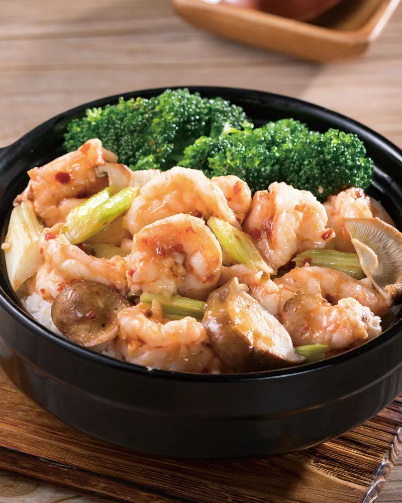 西芹蝦球煲飯