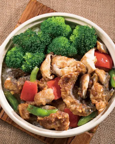 沙茶魚球煲飯