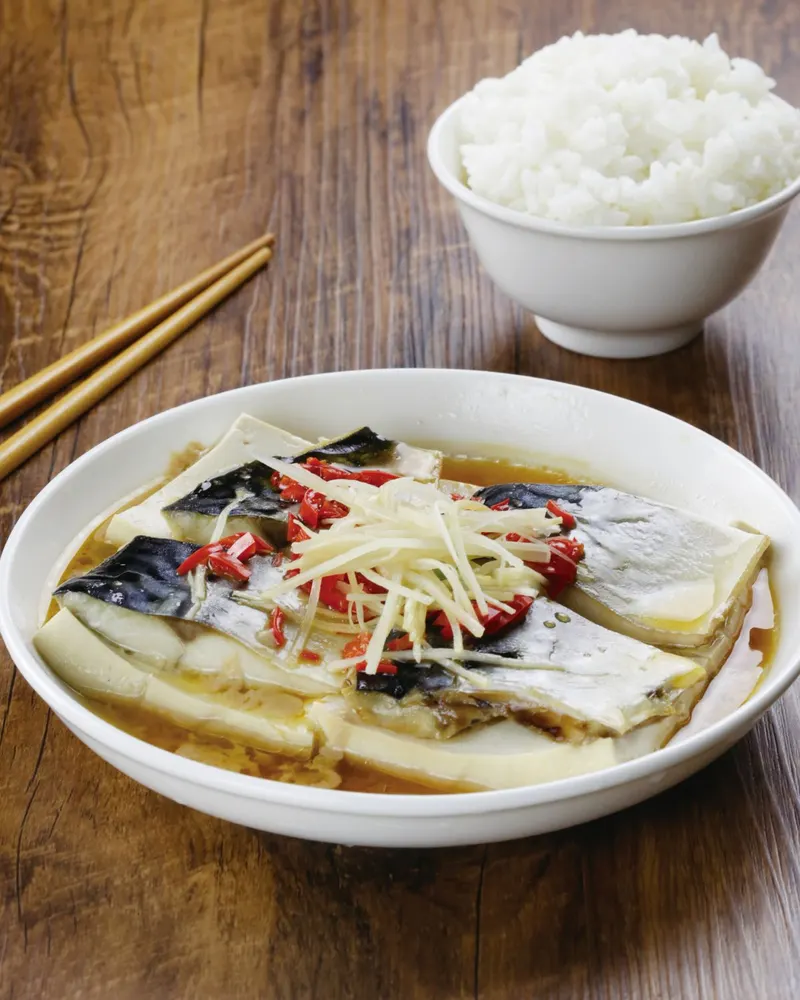 鯖魚蒸豆腐