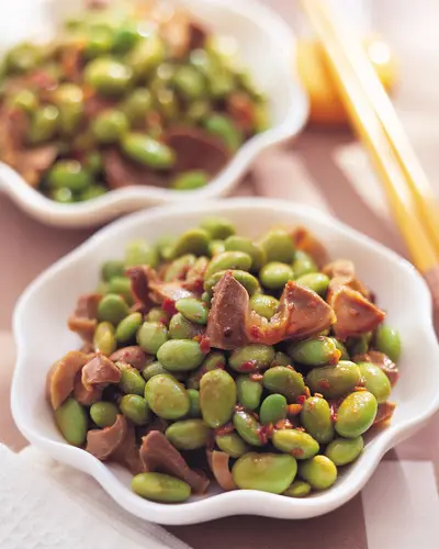 麻辣雞肫毛豆