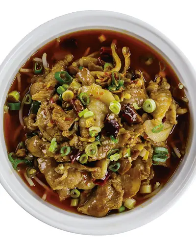 銀芽麻辣肉片