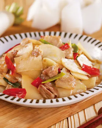 肉片炒蘿蔔皮