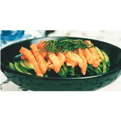 紫蘇黃瓜拌鮭魚