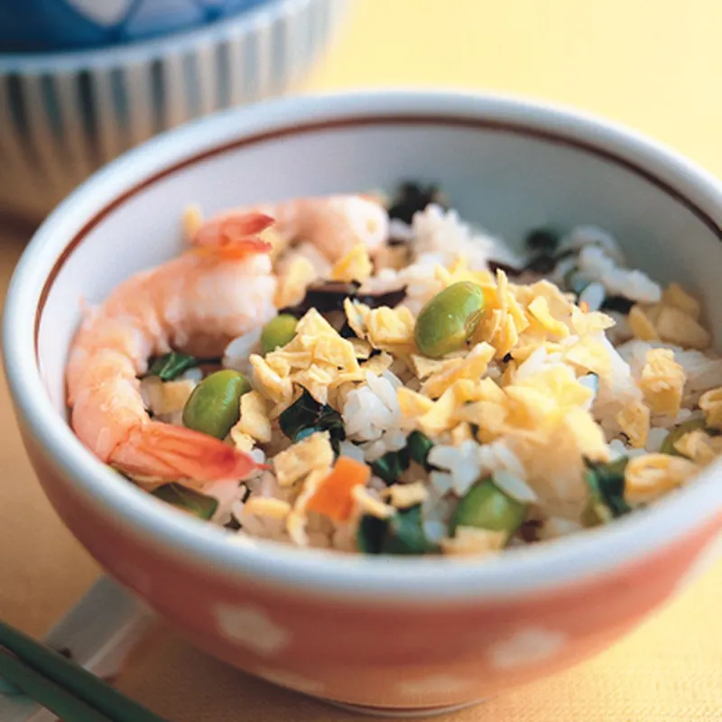 野菜草蝦拌飯
