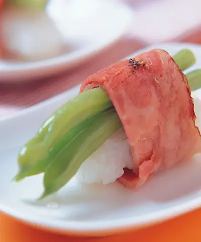 培根四季豆握壽司