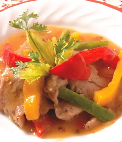 蜜桃甜椒肉片