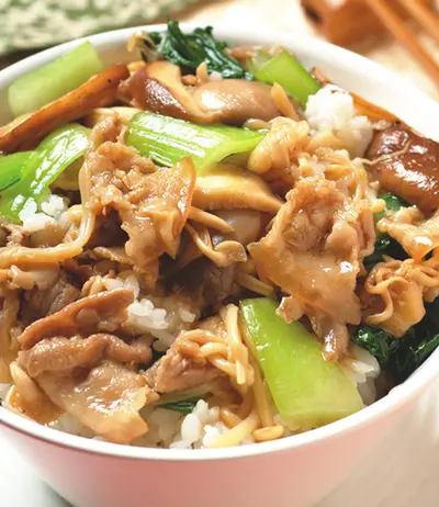 鮮蕈蓋飯