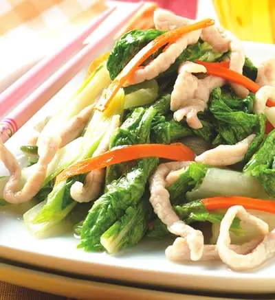 肉絲炒小白菜