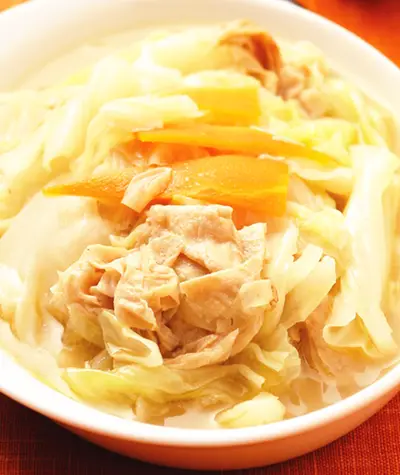 豆皮滷高麗菜